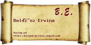 Belász Ervina névjegykártya